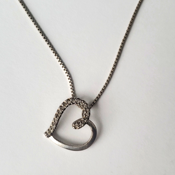 Sterling Silver Heart Pendant Necklace - Picture 3 of 4